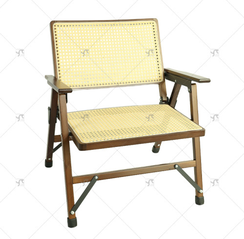 Modern Outdoor Portable Foldable Rattan Recliner Chair with Backrest for Home Balcony Office Nap or Outdoor Leisure Rattan Chair