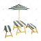 Hot Selling Wooden Outdoor Dining Tables and Chairs Kids Garden Chaise Lounger Chair Bench Table Set with Umbrella for Children
