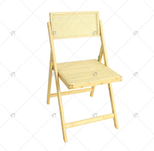 Modern Folding Dining Chair Rattan Folding Chair Comfortable Outdoor Bamboo Outdoor Chair Patio Garden Dining Wood Folding Chair