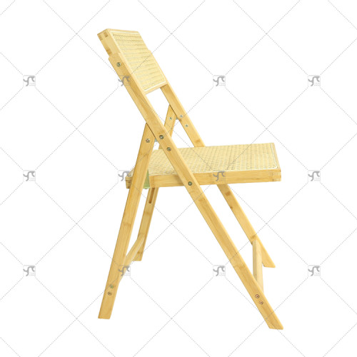 Modern Folding Dining Chair Rattan Folding Chair Comfortable Outdoor Bamboo Outdoor Chair Patio Garden Dining Wood Folding Chair