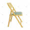 Indoor/Outdoor Rattan Folding Chair with Cotton Cushion Seat and Backrest Style Seating for Retro Camp Garden Outdoor for Events
