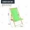 Outdoor Furniture Wooden Outdoor Lounge Chair Foldable Durable Oxford Fabric Light Weight for Balcony Garden Park or Beach