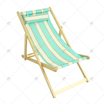 Outdoor Garden Lawn Yard Pool Party Chair with Headrest Portable Pine Wood Folding Beach Chair with Adjustable Backrest Angle
