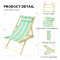 Outdoor Garden Lawn Yard Pool Party Chair with Headrest Portable Pine Wood Folding Beach Chair with Adjustable Backrest Angle