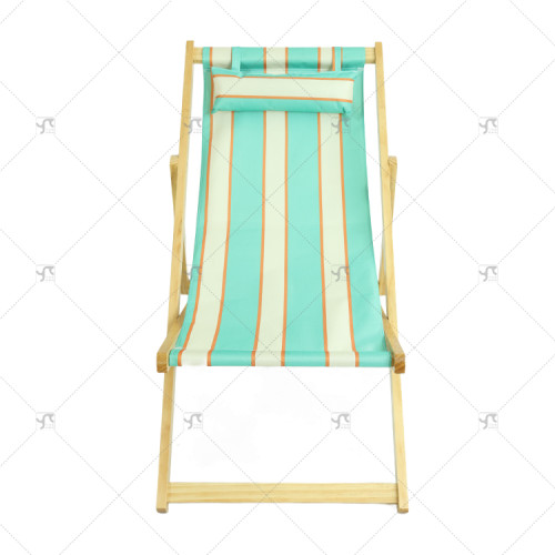 Outdoor Garden Lawn Yard Pool Party Chair with Headrest Portable Pine Wood Folding Beach Chair with Adjustable Backrest Angle