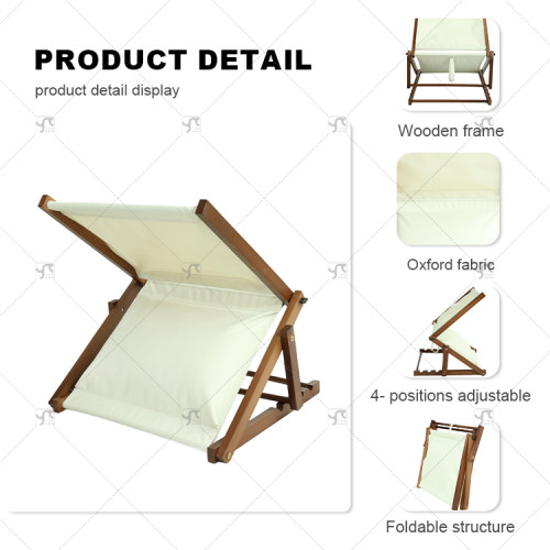 Modern Adjustable Outdoor Beach Headrest Summer Parasol Pillow Folding Wooden Beach Pillow Beach Chair Pine Wood Sunshade Pillow