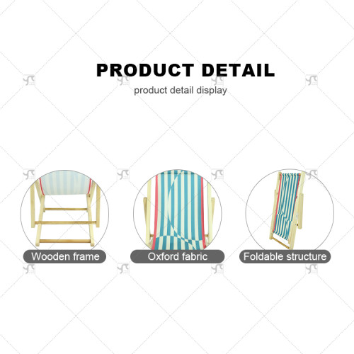 Outdoor Canvas Chair Sun Lounge Moon Chair for Kids Adults Folding Deck ChairModern Style Solid Wood Outdoor Furniture Foldable