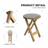 Modern Minimalist Solid Wood Round Foldable Chair Wooden Folding Bar Stool With Handle for Kitchen Vanity Church and Outdoor Use