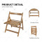Modern Wooden Garden Folding Small Pastoral Retro Camping Stackable Chair for Garden, Lawn, Deck Beach, Backyard,Lightweight