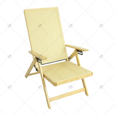 Modern Minimalist Portable Folding Lounge Chair Balcony Bamboo Rattan for Outdoor Camping Home or Lunch Break Comfortably Sit