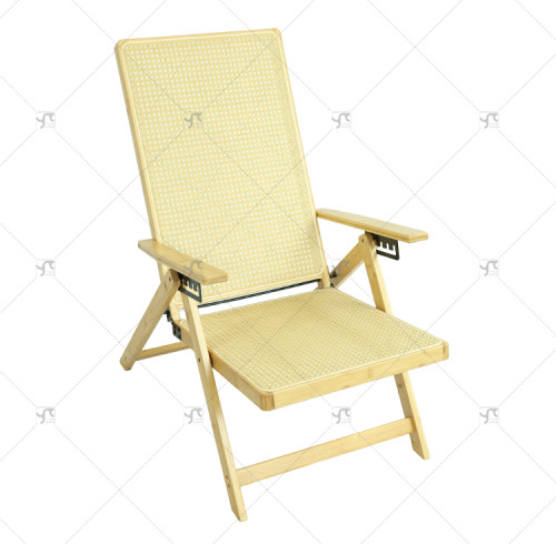 Modern Minimalist Portable Folding Lounge Chair Balcony Bamboo Rattan for Outdoor Camping Home or Lunch Break Comfortably Sit