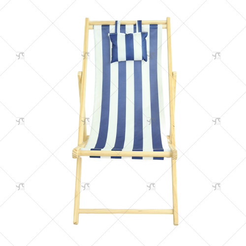 Outdoor Garden Lawn Yard Pool Party Chair with Headrest Portable Pine Wood Folding Beach Chair with Adjustable Backrest Angle