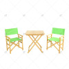 Modern Minimalist Solid Wood Green Home Garden Dining Furniture Set Outdoor Folding Wooden Dining Table and Director Chair