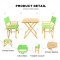 Modern Minimalist Solid Wood Green Home Garden Dining Furniture Set Outdoor Folding Wooden Dining Table and Director Chair