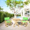 Modern Minimalist Solid Wood Green Home Garden Dining Furniture Set Outdoor Folding Wooden Dining Table and Director Chair