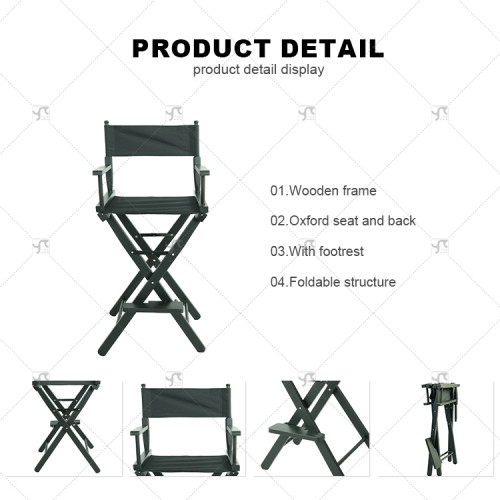 Hot New Director Folding Black Chair Portable Solid Wood Folding Outdoor Leisure Chair Makeup Outdoor Sketching Chair Wholesale