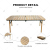 Portable Metal Folding Camping Table Lightweight Wood Panel Outdoor Furniture for Kitchen Beach Living Room Bedroom Gym Use