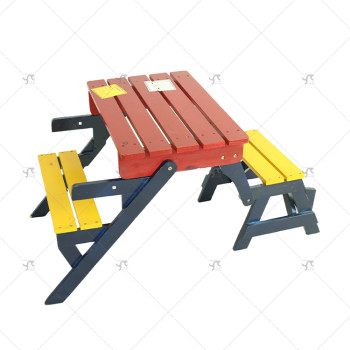 Portable Metal Folding Camping Table Lightweight Wood Panel Outdoor Furniture for Kitchen Beach Living Room Bedroom Gym Use