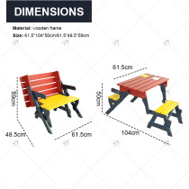 Portable Metal Folding Camping Table Lightweight Wood Panel Outdoor Furniture for Kitchen Beach Living Room Bedroom Gym Use
