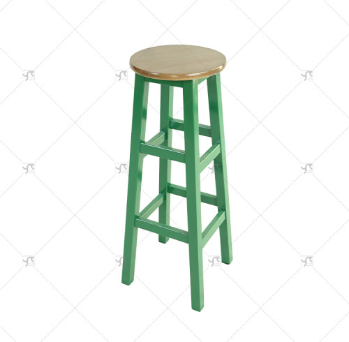 Hot Selling Solid Wooden Bar Stool with Footrest Counter Height Garden Bar Chair for Kitchen Lsland Dining Room Indoor Outdoor