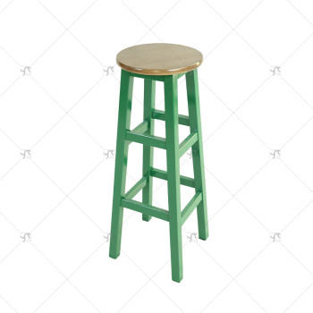 Hot Selling Solid Wooden Bar Stool with Footrest Counter Height Garden Bar Chair for Kitchen Lsland Dining Room Indoor Outdoor