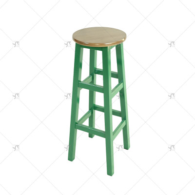 Hot Selling Solid Wooden Bar Stool with Footrest Counter Height Garden Bar Chair for Kitchen Lsland Dining Room Indoor Outdoor