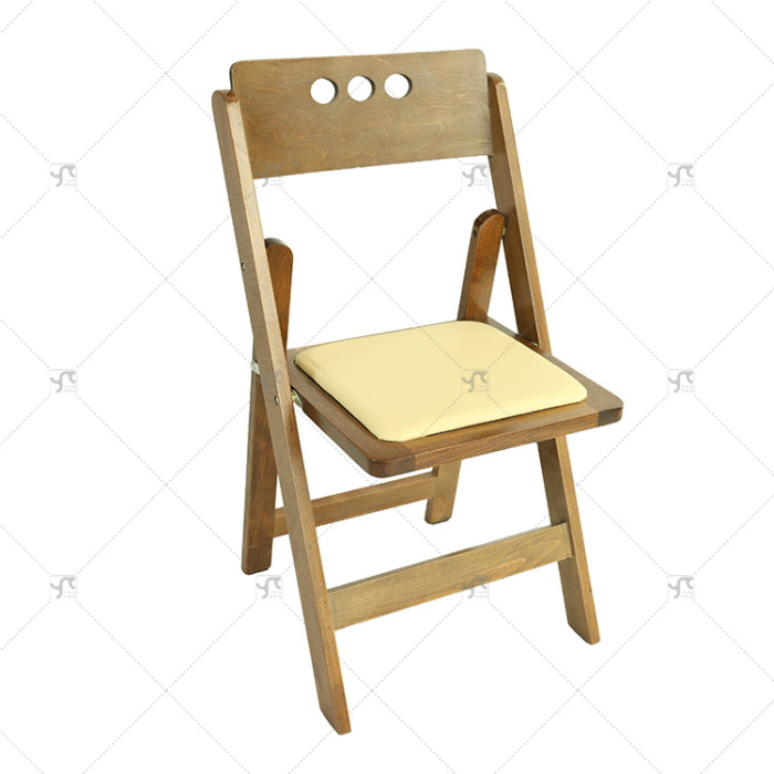 Outdoor Wooden Portable Wooden Activity Folding Chair WithLeather Pad Folding Chair for Hotels Parties Outdoor Parks Cottages