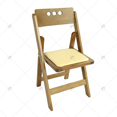 Outdoor Wooden Portable Wooden Activity Folding Chair WithLeather Pad Folding Chair for Hotels Parties Outdoor Parks Cottages