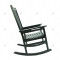 Outdoor Black Garden Leisure Rocking Chair  Pool Bench Interior Deck Patio Beach Rocking Solid Wood Patio Villa Courtyard Chair