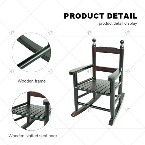 Modern Kids' Rustic Wooden Leisure Rocking Chair Three Color Options Solid Wood Patio Garden Porch Rocker Popular Wooden Design