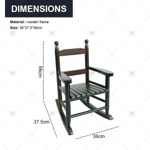 Modern Kids' Rustic Wooden Leisure Rocking Chair Three Color Options Solid Wood Patio Garden Porch Rocker Popular Wooden Design