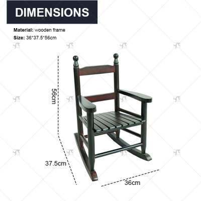 Modern Kids' Rustic Wooden Leisure Rocking Chair Three Color Options Solid Wood Patio Garden Porch Rocker Popular Wooden Design