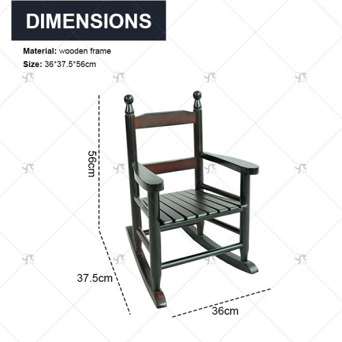 Modern Kids' Rustic Wooden Leisure Rocking Chair Three Color Options Solid Wood Patio Garden Porch Rocker Popular Wooden Design