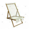 Modern Outdoor Portable Luxury Wooden Beach Patio Sling Chair with Cotton Fringes, Pool Yard Hotel Adjustable Sun Lounger