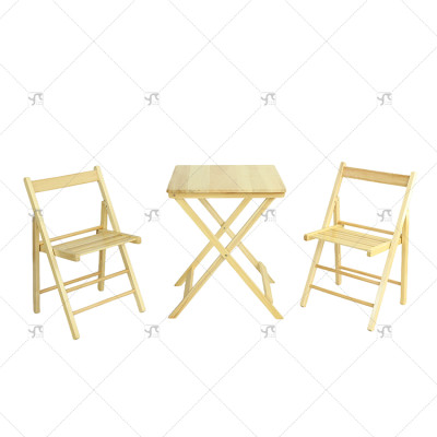 Nordic Style Wooden Folding Table and Chair Sets Good Quality for Outdoor Dining Garden Bistro Coffee Shop Hotel Villa Patio