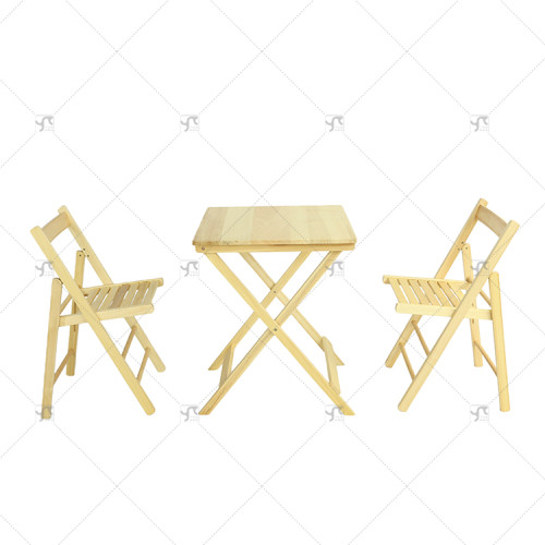 Nordic Style Wooden Folding Table and Chair Sets Good Quality for Outdoor Dining Garden Bistro Coffee Shop Hotel Villa Patio