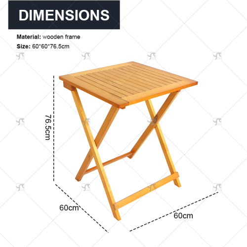 Modern Style Wooden Folding Table and Chair High Quality Folding Wooden Table Camping Portable Folding Picnic Table Walnut Color