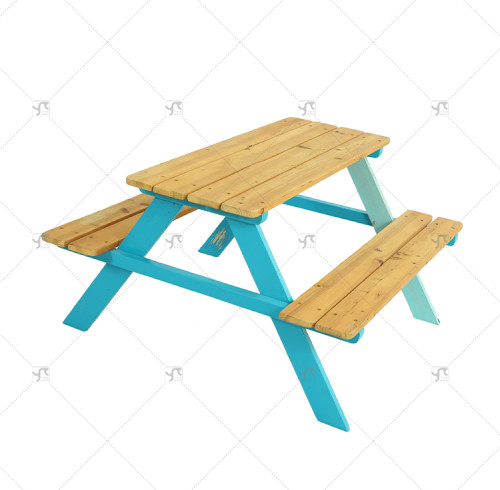 Wooden Outdoor Picnic Table and Chair Combination for Kids and Garden Furniture Patio Bench Set for Playing, Relaxing or Dining