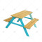 Wooden Outdoor Picnic Table and Chair Combination for Kids and Garden Furniture Patio Bench Set for Playing, Relaxing or Dining
