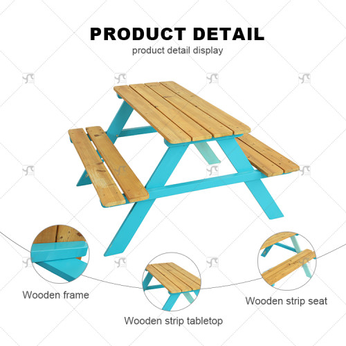 Wooden Outdoor Picnic Table and Chair Combination for Kids and Garden Furniture Patio Bench Set for Playing, Relaxing or Dining
