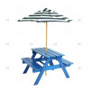 Children's Picnic Table Fir Wood Children's Table and Chair Set with Detachable Umbrella Suitable for Backyard Garden Terrace