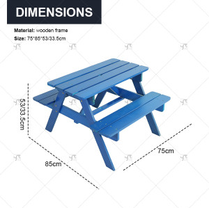 Children's Picnic Table Fir Wood Children's Table and Chair Set with Detachable Umbrella Suitable for Backyard Garden Terrace