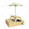 Outdoor Wooden Sand Car Shape Box for Kids Height Adjustable Sandbox with Canopy Kids' Backyard Play Pit with Cover With Wheels