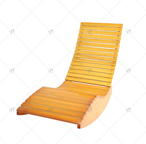 Modern Simple Outdoor Hotel Leisure Chair Garden Patio Waterproof Wooden Rocking Chair Furniture for Outdoor Sunbed Lounger