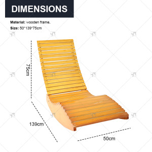 Modern Simple Outdoor Hotel Leisure Chair Garden Patio Waterproof Wooden Rocking Chair Furniture for Outdoor Sunbed Lounger
