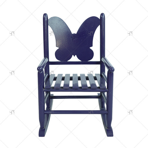Popular Natural Wooden butterfly Back Design Children's Rocking Chair Suitable for Courtyard Gardens Park Balconies Terraces