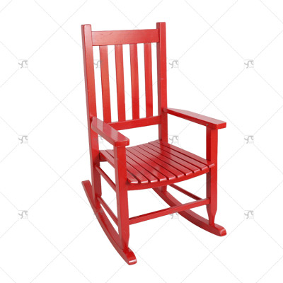 Outdoor Vibrant Red Children's Leisure Wooden Rocking Chair  Suitable for Outdoor Gardens Hotels Garden and Park Leisure Styles