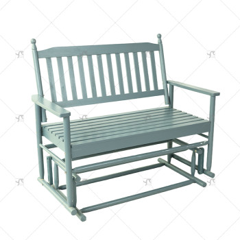 Modern Style Professional 2-Person Wood Bench Porch Lawn Balcony Backyard Simple Exterior Style Terrace Outdoor Rocking Chair