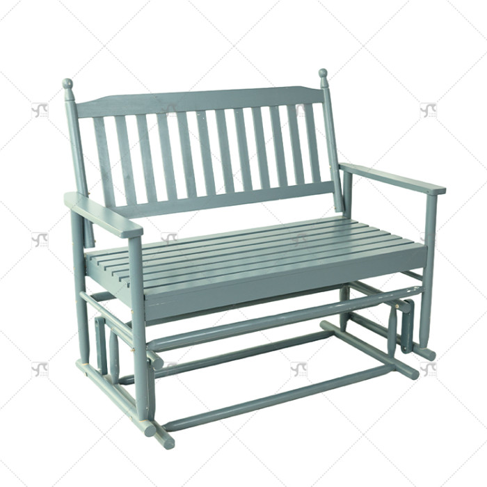 Modern Style Professional 2-Person Wood Bench Porch Lawn Balcony Backyard Simple Exterior Style Terrace Outdoor Rocking Chair