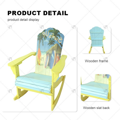 Modern Popular Design Wooden for Outdoor Leisure Rocking Chair Stylish Design for Beach Pool Balcony Villas Courtyards Park